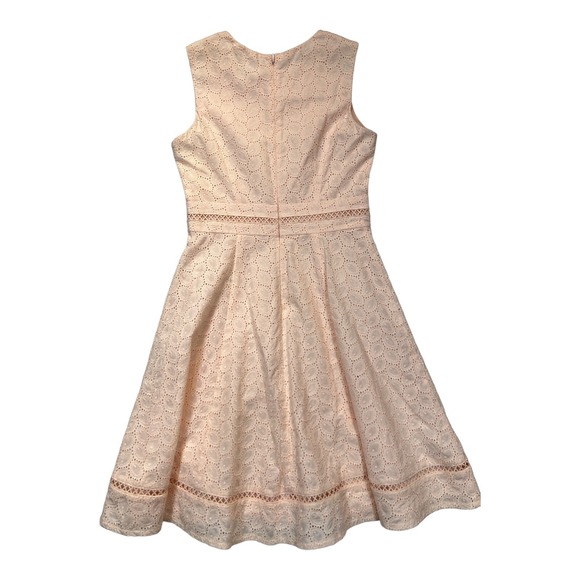 Calvin Klein Pink Eyelet Sleeveless Fit & Flare Cotton Dress 2P - Picture 5 of 6
